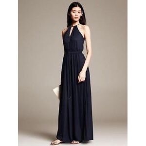 Banana Republic Black Knit Patio Maxi Dress